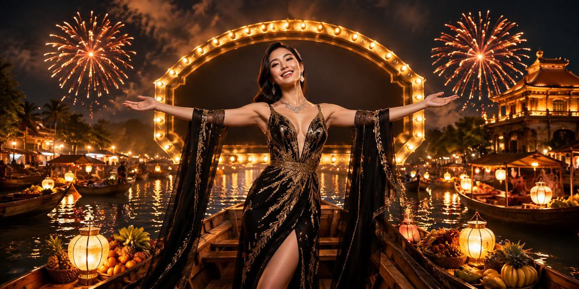 Lễ hội cá cược và trò chơi trực tuyến sôi động tại Huế, màn hình hiển thị kết quả