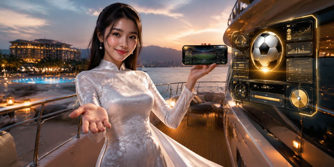 Người phụ nữ mặc áo dài tại Nha Trang kiểm tra thông tin cá cược VIP trên điện thoại